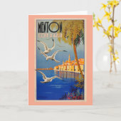 Carte Vintage Menton CoTe D'azur (Fleur jaune)