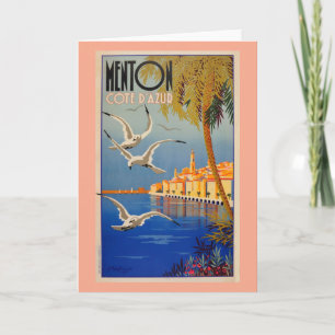 Carte Vintage Menton CoTe D'azur