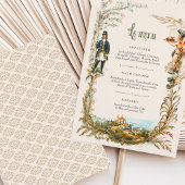 Carte vintage Menu Classique Européen Charme