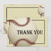 Carte vintage Merci de base-ball (Devant / Derrière)