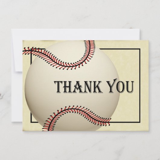 Carte vintage Merci de base-ball (Devant)