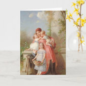 Carte Vintage - Mère & Enfants (Fleur jaune)