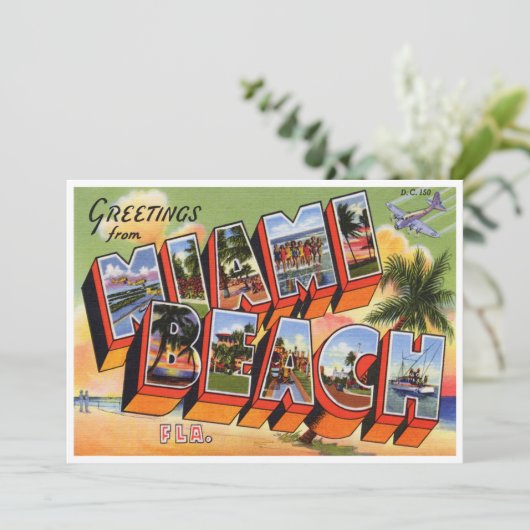 Carte Vintage Miami Beach (Debout devant)