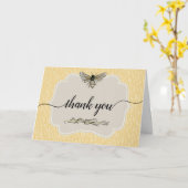 Carte Vintage Miel Abee Rustique Élégant Merci Jaune (Fleur jaune)