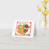 Carte Vintage Miel Bee Valentine (Fleur jaune)