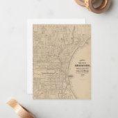 Carte vintage Milwaukee, Wisconsin (Devant/Arrière en situation)