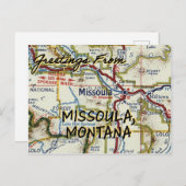 Carte Vintage Missoula MT (Devant / Derrière)