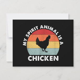 Carte Vintage Mon Esprit Animal est un poulet