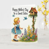 Carte Vintage Mothers Day Art Card (Fleur jaune)