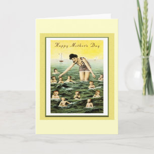 Carte Vintage Mother's Day Baby Swimmers