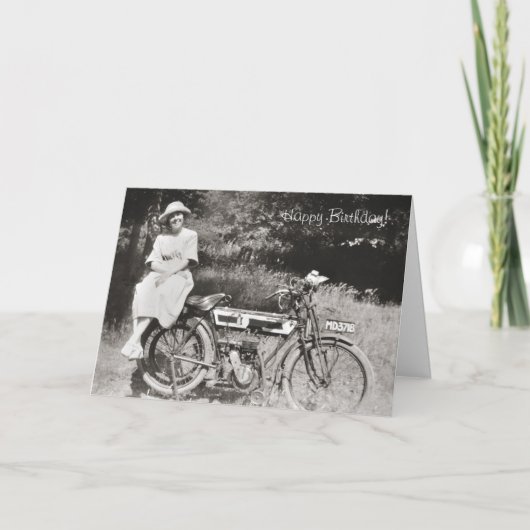 Carte Vintage motorcycle birthday card v2 (Devant)