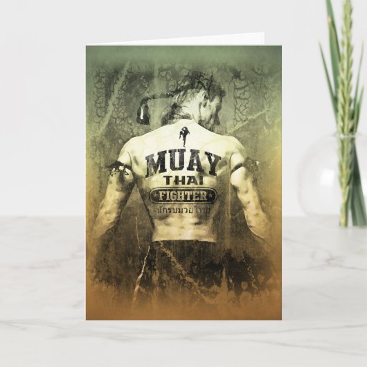 Carte Vintage Muay Thai Fighter (Devant)