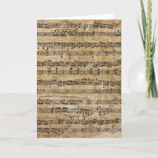 Carte Vintage Music Sheet (Devant)