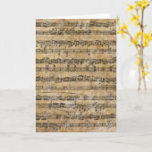 Carte Vintage Music Sheet (Fleur jaune)