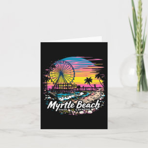 Carte Vintage Myrtle Beach Caroline du Sud Sunset Skylin