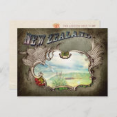 Carte vintage néo-zélandaise (Devant / Derrière)