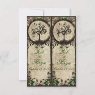 Carte Vintage New Life Signets mariage Faveur