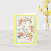 Carte vintage New Little Angel (Fleur jaune)