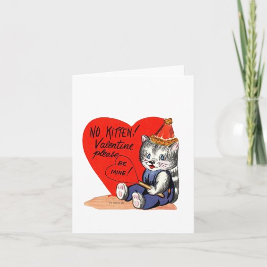 Carte Vintage No Kitten Valentine (Devant)