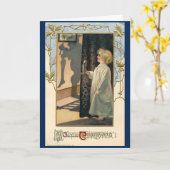 Carte Vintage Noël 1940s Retro Holiday (Fleur jaune)