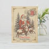 Carte Vintage Noël à main (Debout devant)