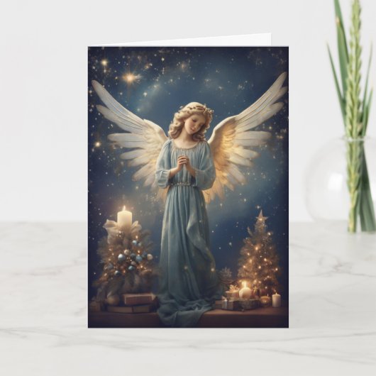 Carte Vintage Noël Angel Custom Text Holiday (Devant)