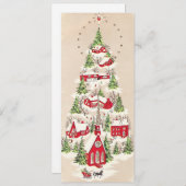 Carte Vintage Noël Cheval Sleigh (Devant / Derrière)