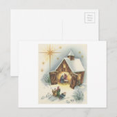 Carte Vintage Noël Nativité (Devant / Derrière)