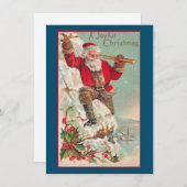 Carte Vintage Noël Père Noël (Devant / Derrière)