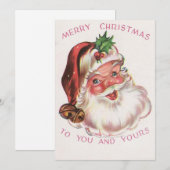 Carte Vintage Noël Père Noël (Devant / Derrière)