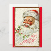 Carte Vintage Noël Père Noël (Devant / Derrière)