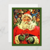 Carte Vintage Noël Père Noël (Devant / Derrière)
