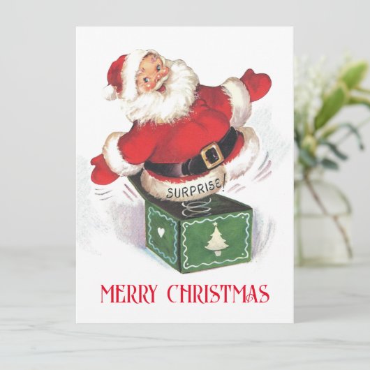 Carte Vintage Noël Père Noël (Debout devant)