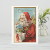 Carte Vintage Noël Père Noël (Debout devant)