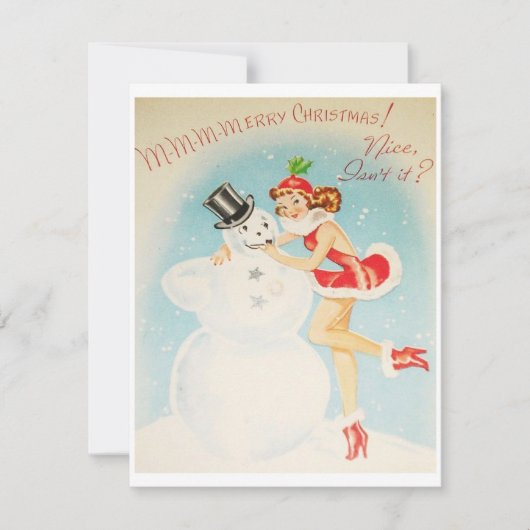Carte Vintage Noël Snowman (Devant)