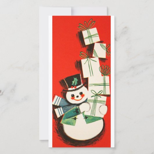 Carte Vintage Noël Snowman (Devant)