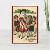 Carte Vintage Noël Snowman Winter (Devant)