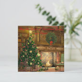 Carte Vintage Noël Soirée Noël Salutation (Debout devant)