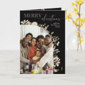 Carte Vintage noir noir photo de Noël (Fleur jaune)