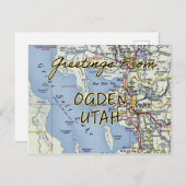 Carte Vintage Ogden Utah (Devant / Derrière)