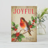 Carte vintage Oiseau + Feuilles saints non photo d (Debout devant)