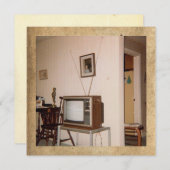 Carte vintage "Old School Television" (Devant / Derrière)