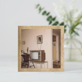 Carte vintage "Old School Television" (Debout devant)