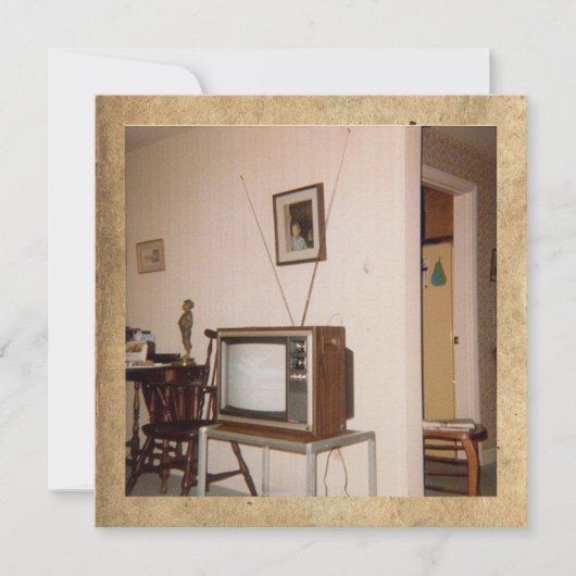 Carte vintage "Old School Television" (Devant)