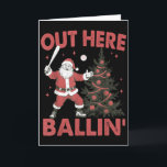Carte Vintage Out Here Ballin' Santa Playing Baseball Ch<br><div class="desc">Vintage Out Here Ballin' Santa Playing Baseball Christmas</div>