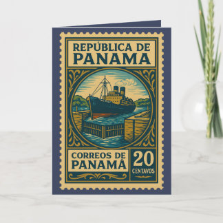 Carte Vintage Panama Postage Stamp