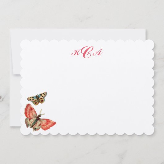 Carte Vintage Papillon plat (Devant)