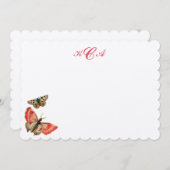 Carte Vintage Papillon plat (Devant / Derrière)