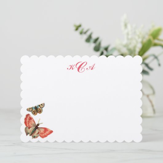 Carte Vintage Papillon plat (Debout devant)
