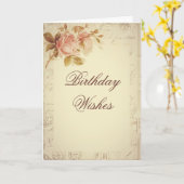 Carte Vintage Paris Postmarks Birthday (Fleur jaune)